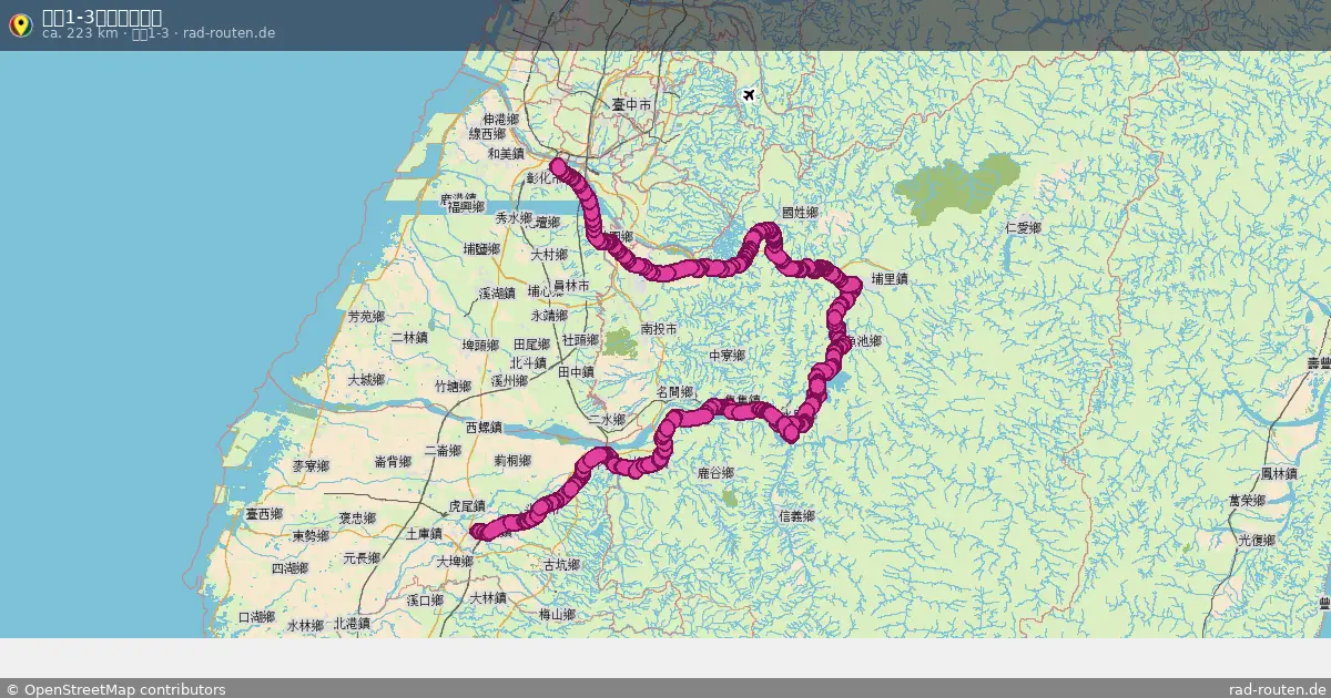 環島1-3號線南投環線 (環島1-3) – Fernradroute auf Rad-Routen.de