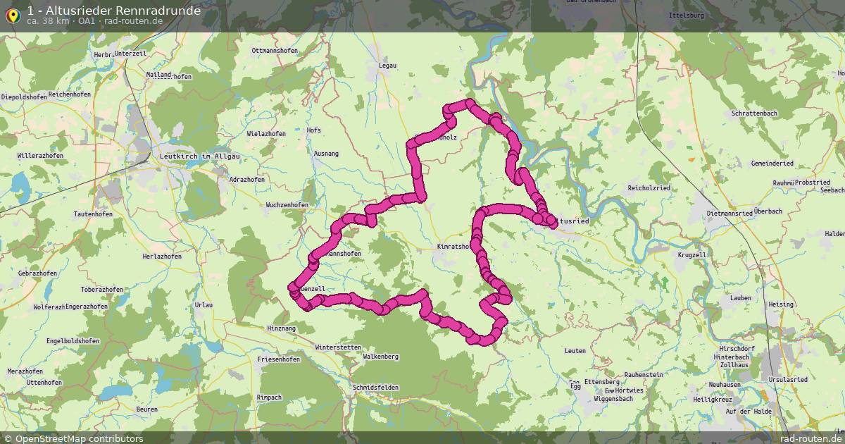 1 - Altusrieder Rennradrunde (OA1) – Fernradroute auf Rad-Routen.de