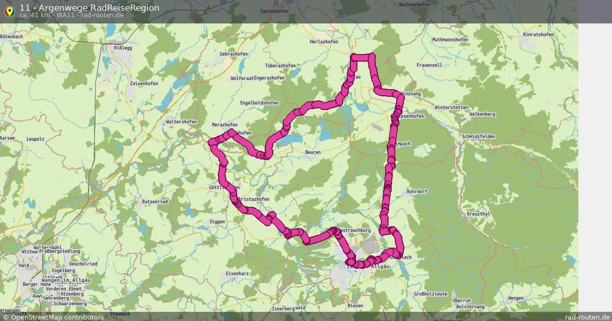 11 - Argenwege RadReiseRegion (WA11) – Fernradroute auf Rad-Routen.de
