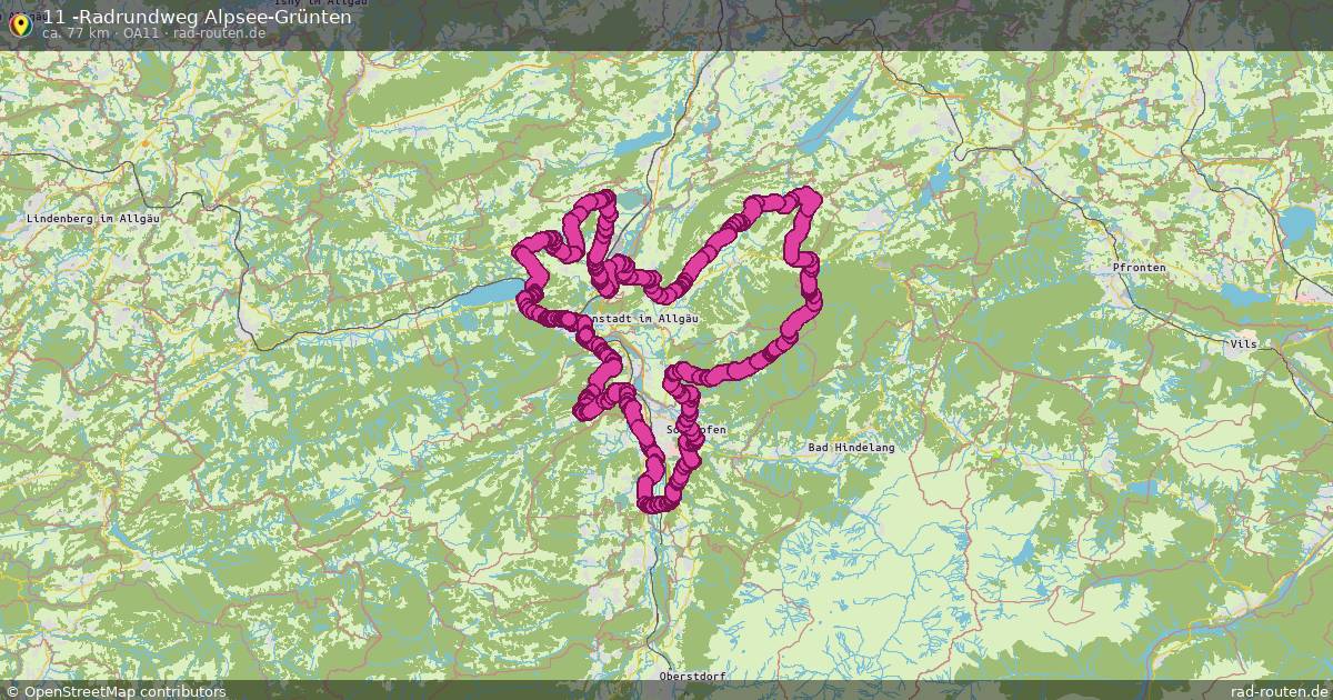 11 -Radrundweg Alpsee-Grünten (OA11) – Fernradroute auf Rad-Routen.de