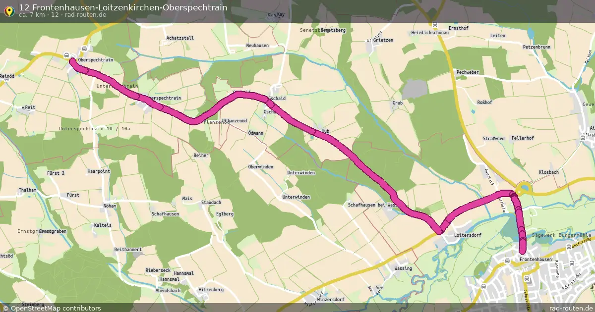12 Frontenhausen-Loitzenkirchen-Oberspechtrain (12) – Fernradroute auf Rad-Routen.de