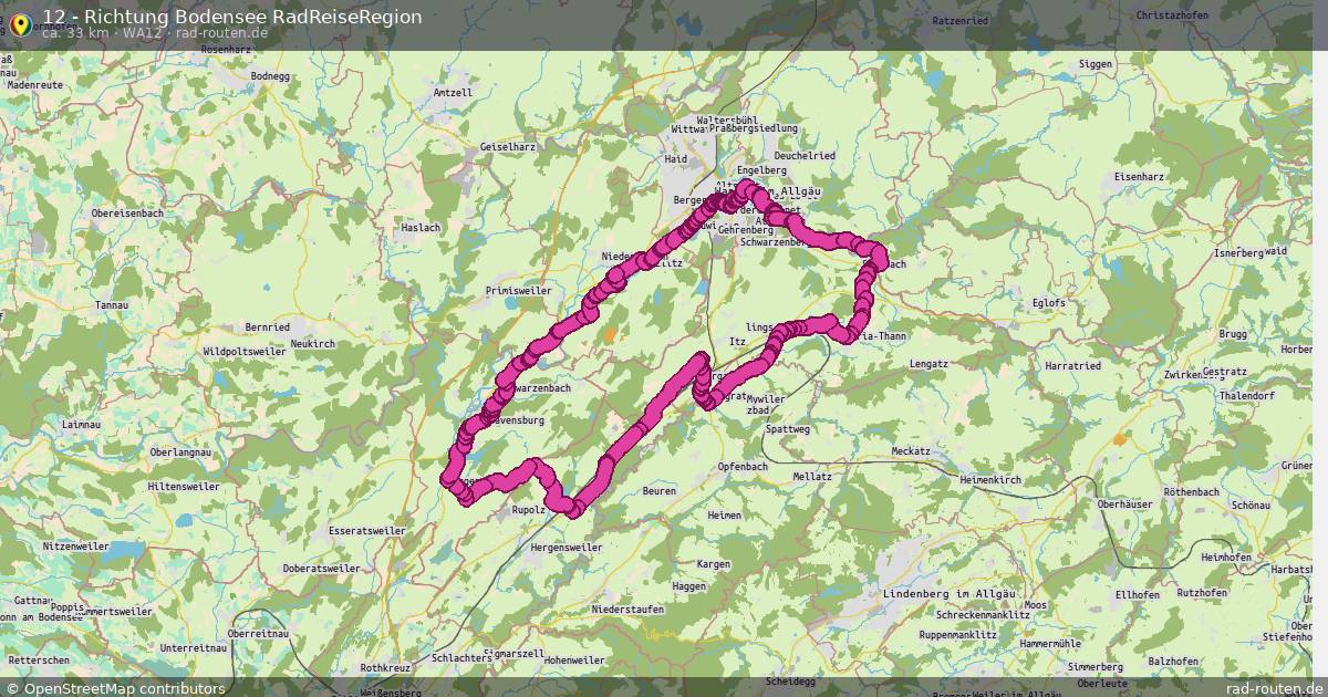 12 - Richtung Bodensee RadReiseRegion (WA12) – Fernradroute auf Rad-Routen.de