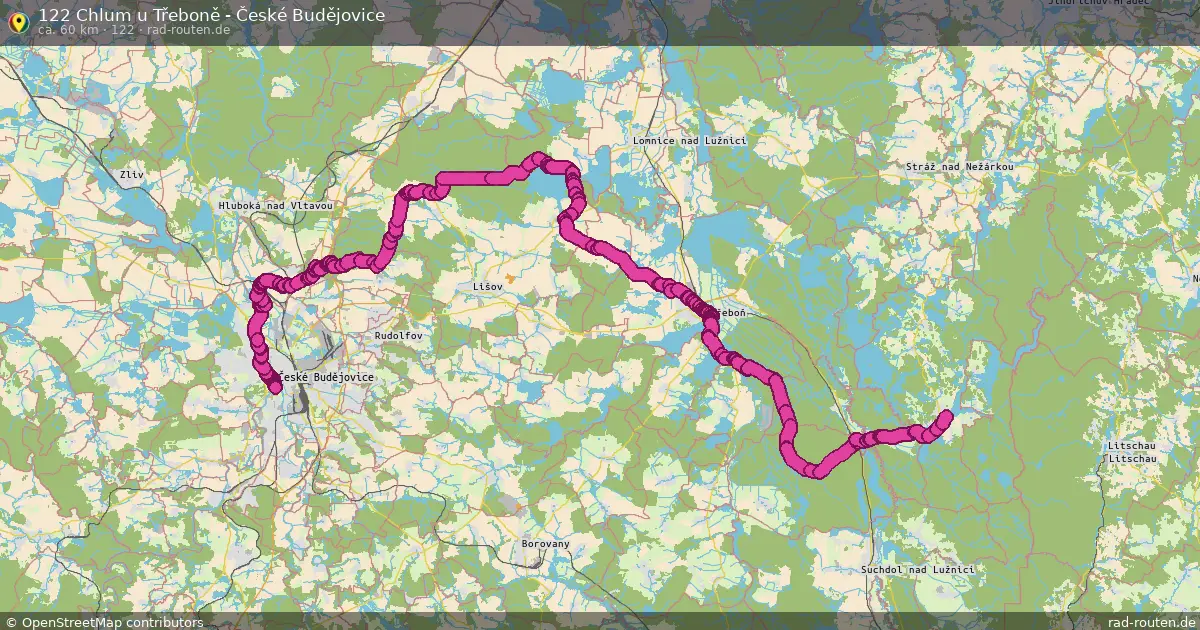 122 Chlum u Třeboně - České Budějovice (122) – Fernradroute auf Rad-Routen.de