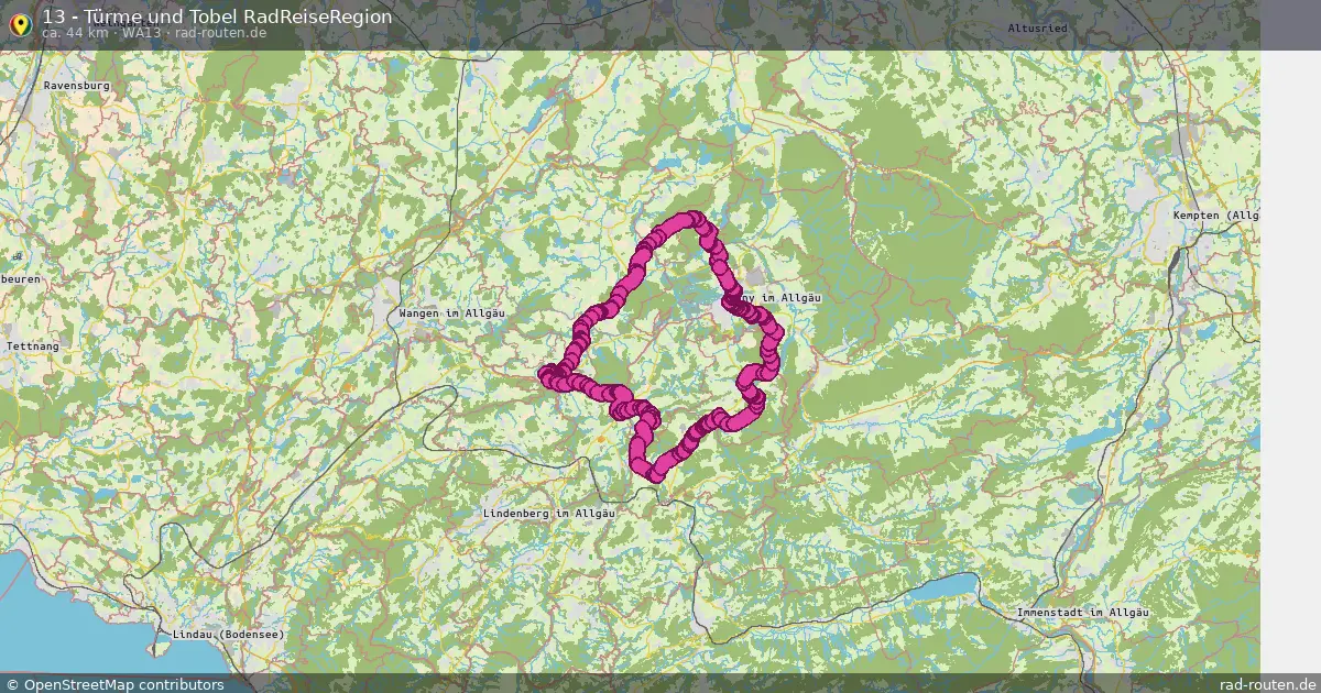 13 - Türme und Tobel RadReiseRegion (WA13) – Fernradroute auf Rad-Routen.de