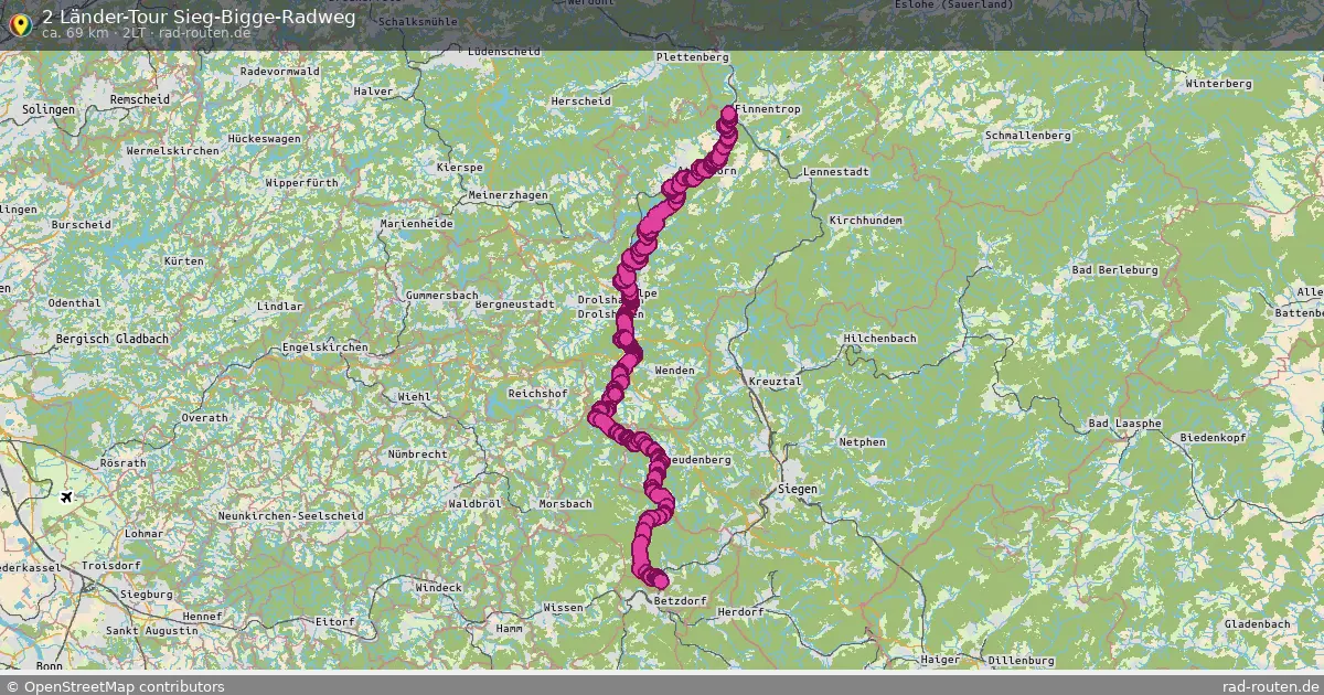 2 Länder-Tour Sieg-Bigge-Radweg (2LT) – Fernradroute auf Rad-Routen.de