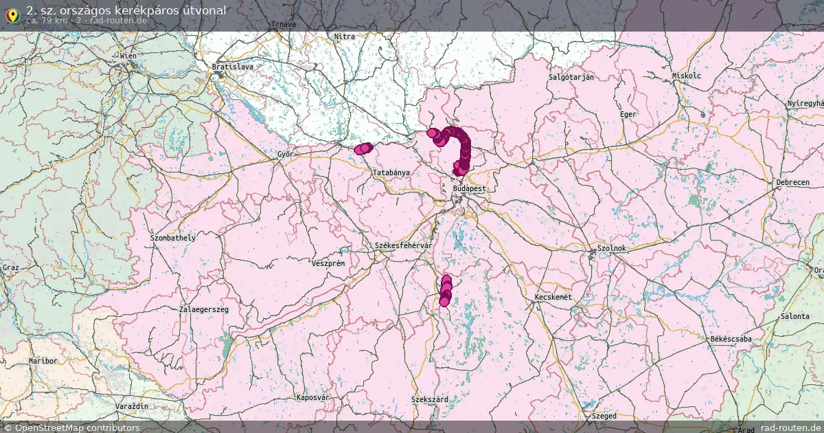 2. sz. országos kerékpáros útvonal (2) – Fernradroute auf Rad-Routen.de