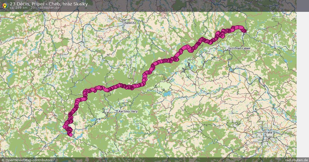 23 Děčín, Přípeř - Cheb, hráz Skalky (23) – Fernradroute auf Rad-Routen.de