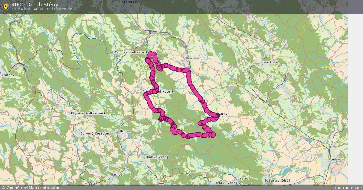 4000 Okruh Stěny (4000) – Fernradroute auf Rad-Routen.de