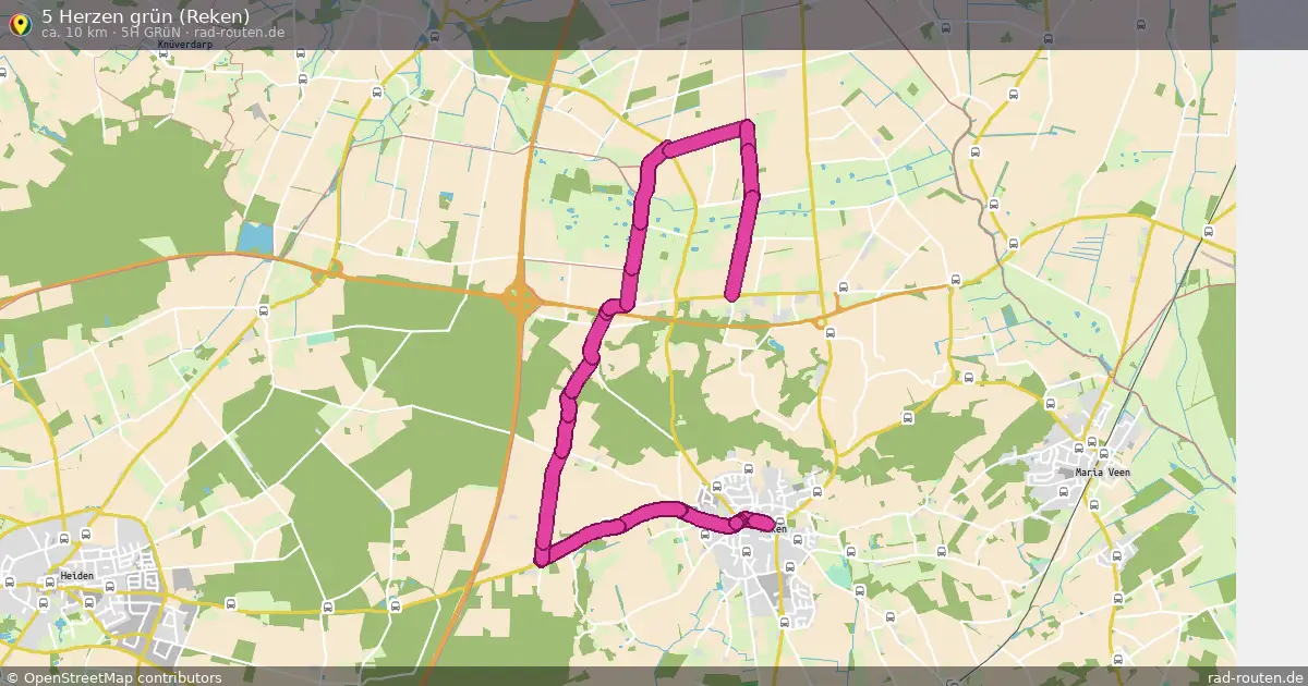 5 Herzen grün (Reken)