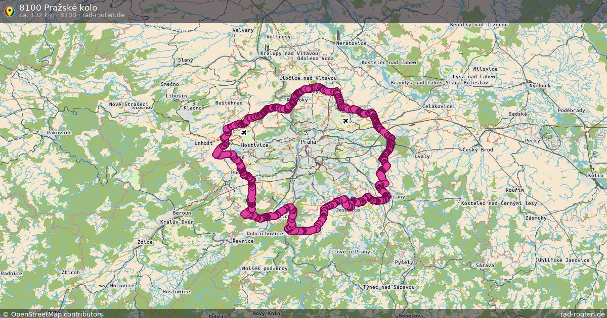 8100 Pražské kolo (8100) – Fernradroute auf Rad-Routen.de