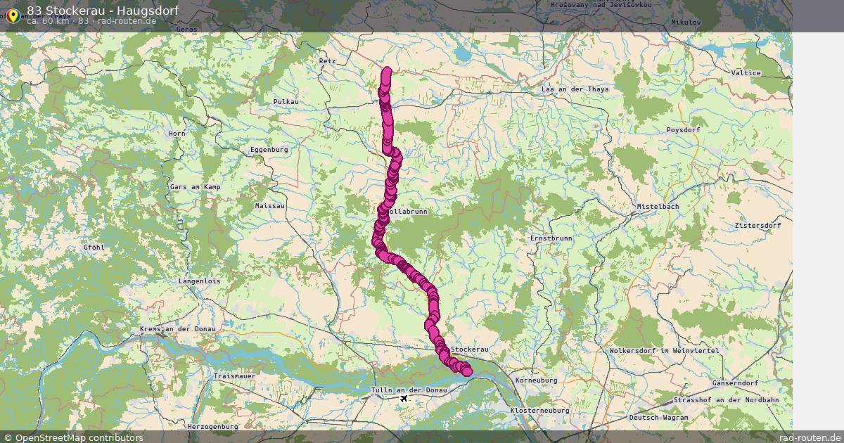 83 Stockerau - Haugsdorf (83) – Fernradroute auf Rad-Routen.de