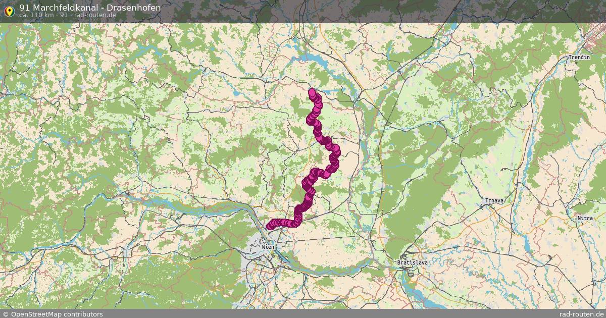 91 Marchfeldkanal - Drasenhofen (91) – Fernradroute auf Rad-Routen.de