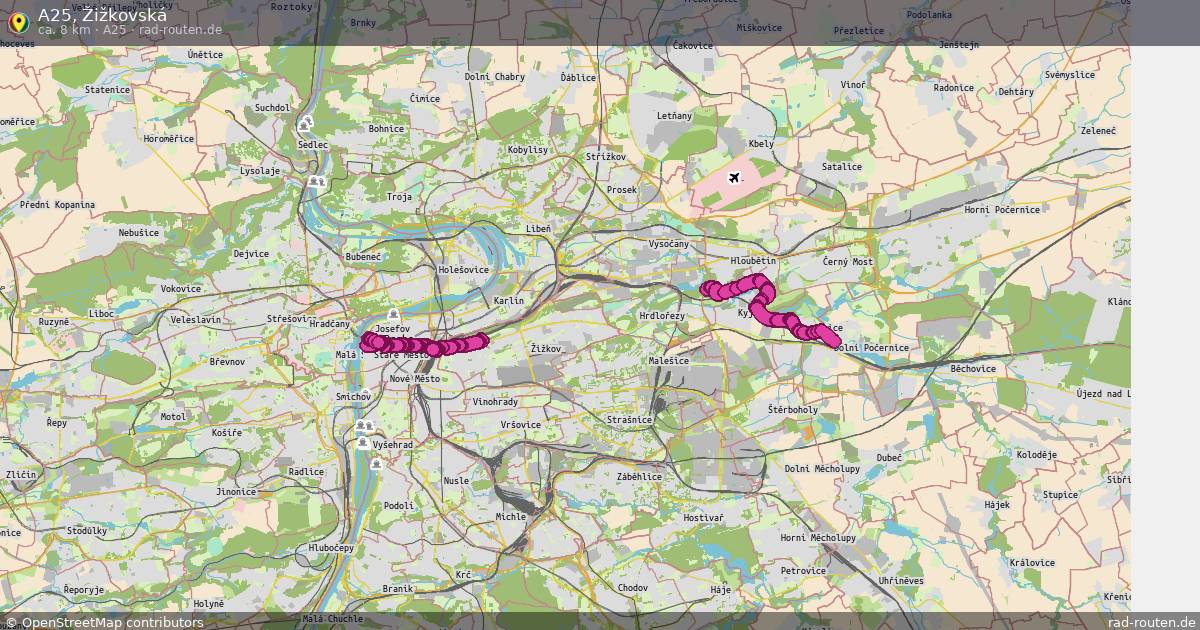 A25, Žižkovská (A25) – Fernradroute auf Rad-Routen.de