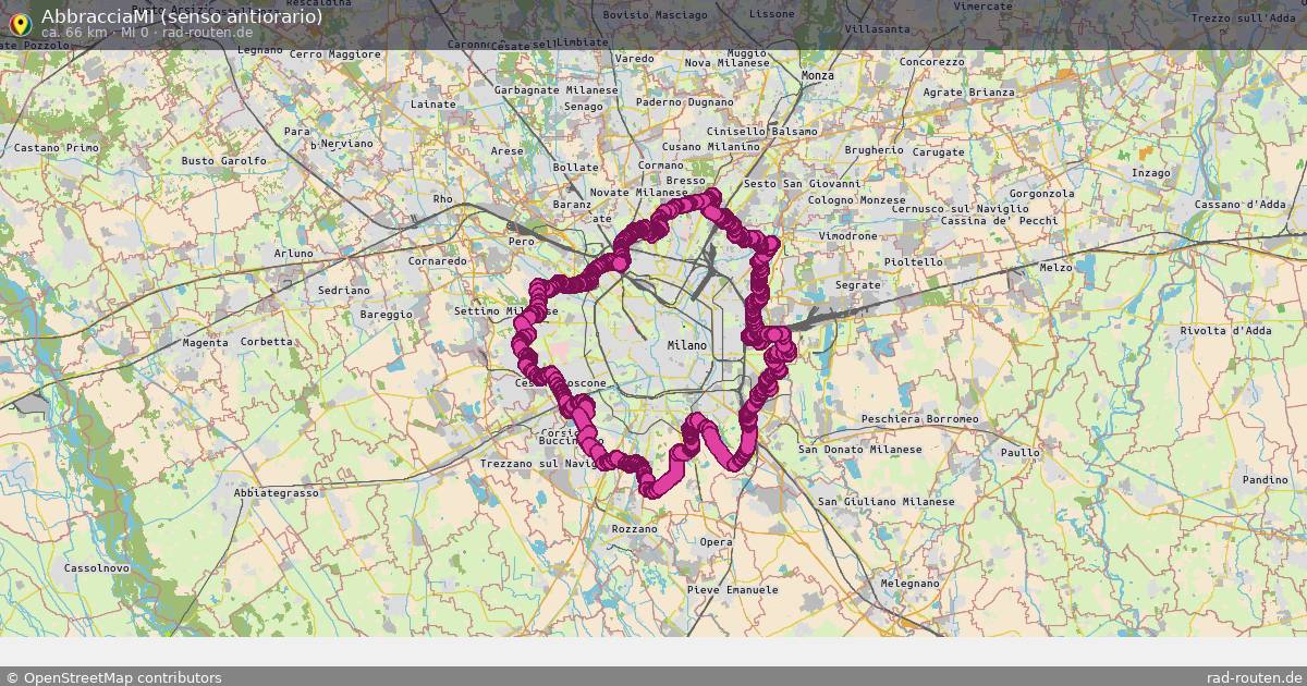 AbbracciaMI (senso antiorario) (MI 0) – Fernradroute auf Rad-Routen.de