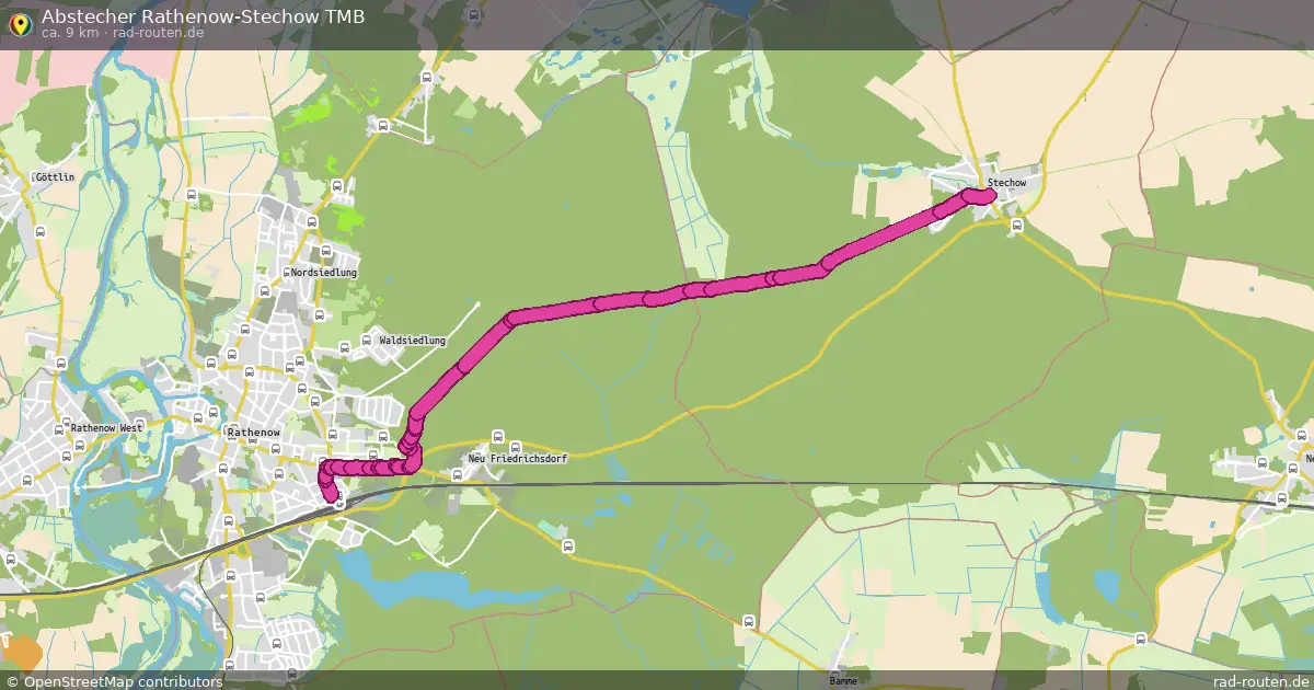 Abstecher Rathenow-Stechow TMB – Fernradroute auf Rad-Routen.de