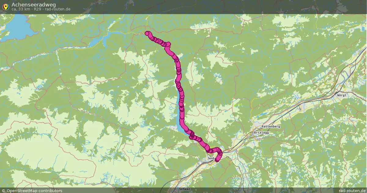 Achenseeradweg (R29) – Fernradroute auf Rad-Routen.de