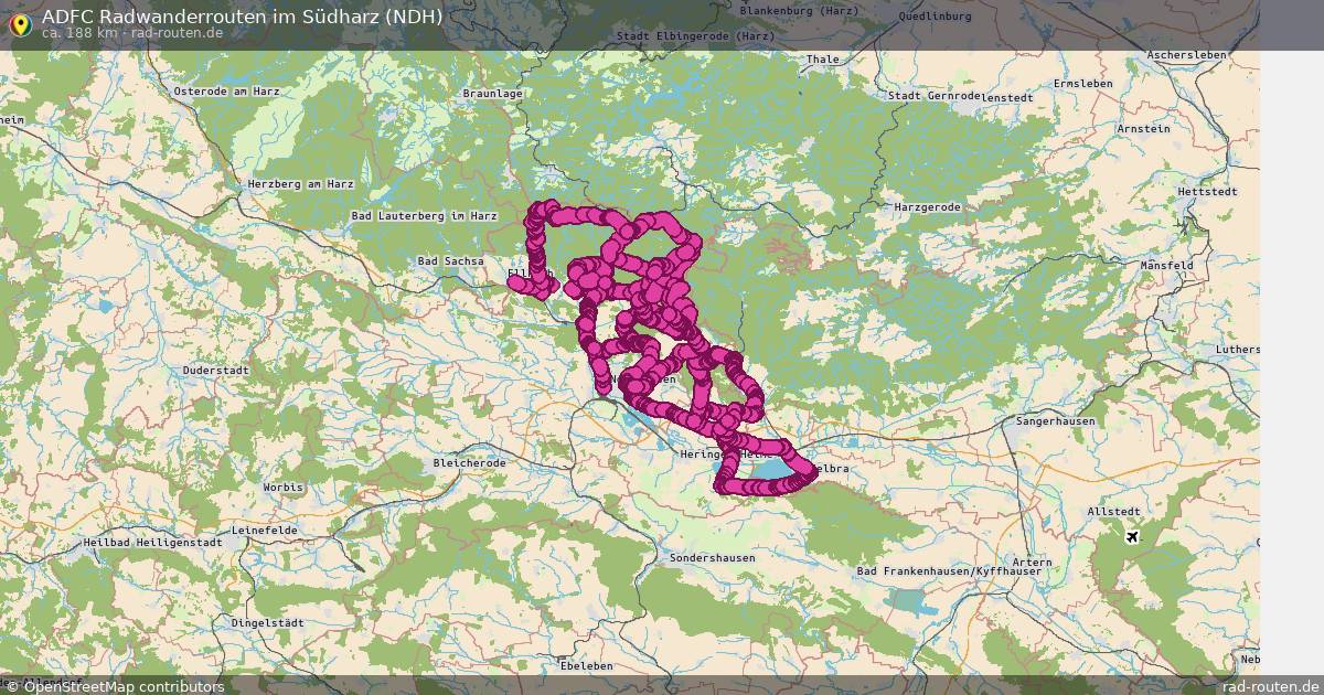 ADFC Radwanderrouten im Südharz (NDH) – Fernradroute auf Rad-Routen.de