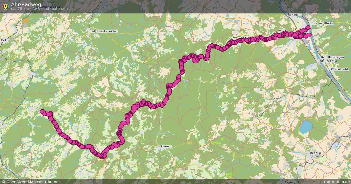 Ahr-Radweg (Ahr) – Fernradroute auf Rad-Routen.de
