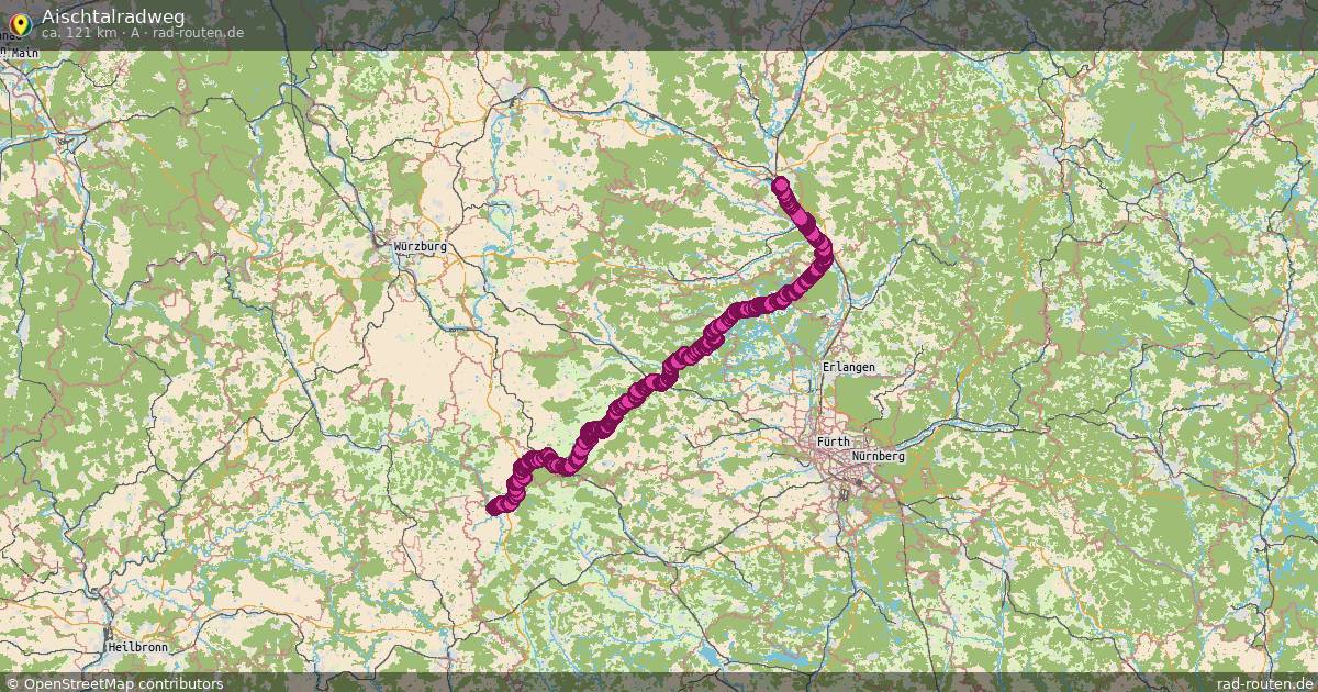Aischtalradweg (A) – Fernradroute auf Rad-Routen.de