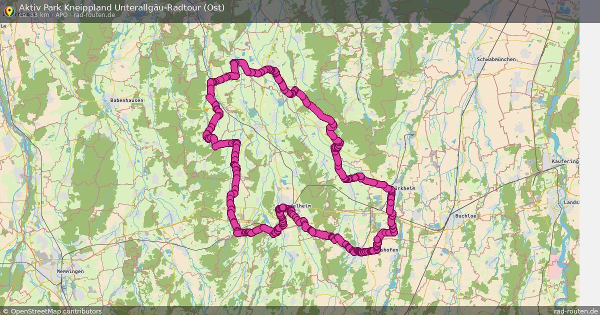 Aktiv Park Kneippland Unterallgäu-Radtour (Ost) (APO) – Fernradroute auf Rad-Routen.de
