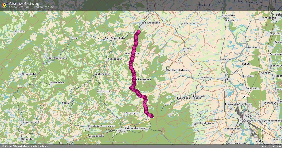 Alsenz-Radweg (Als) – Fernradroute auf Rad-Routen.de