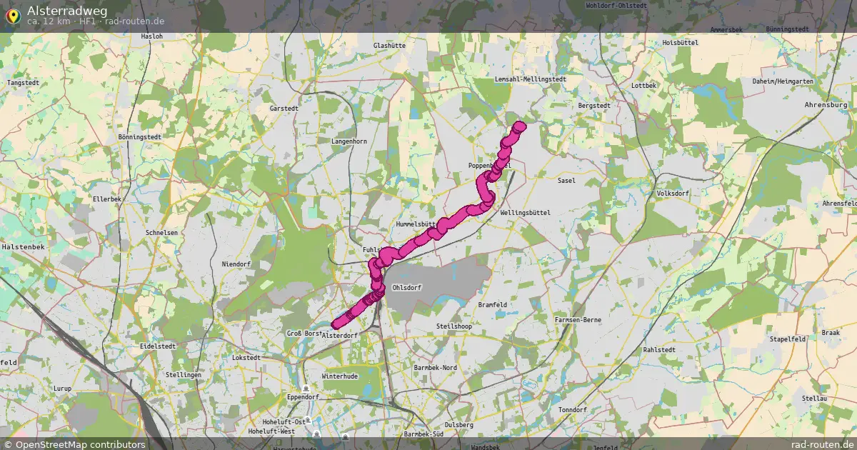 Alsterradweg (HF1) – Fernradroute auf Rad-Routen.de