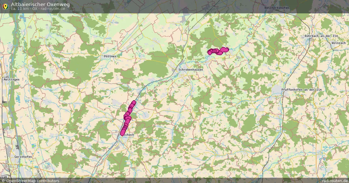 Altbaierischer Oxenweg (Ox) – Fernradroute auf Rad-Routen.de