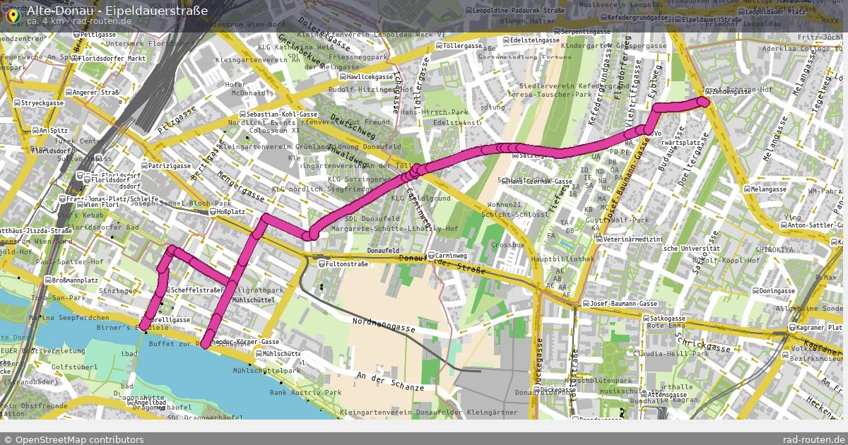 Alte-Donau - Eipeldauerstraße – Fernradroute auf Rad-Routen.de