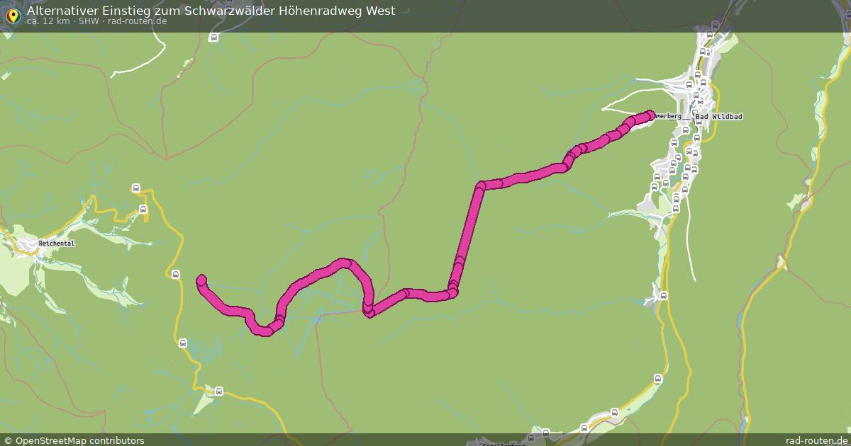 Alternativer Einstieg zum Schwarzwälder Höhenradweg West
