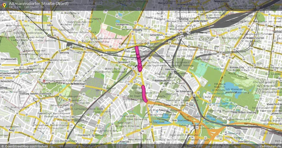 Altmannsdorfer Straße (Nord) – Fernradroute auf Rad-Routen.de