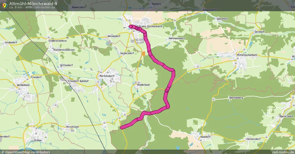 Altmühl-Mönchswald 9 (AM9) – Fernradroute auf Rad-Routen.de
