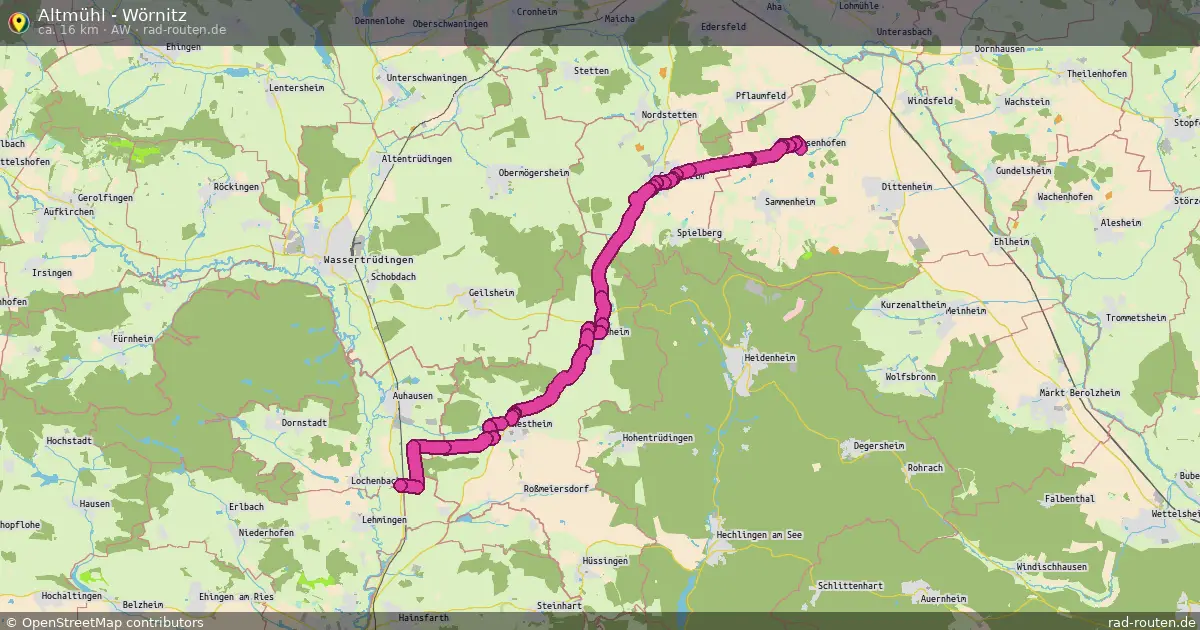 Altmühl - Wörnitz (AW) – Fernradroute auf Rad-Routen.de