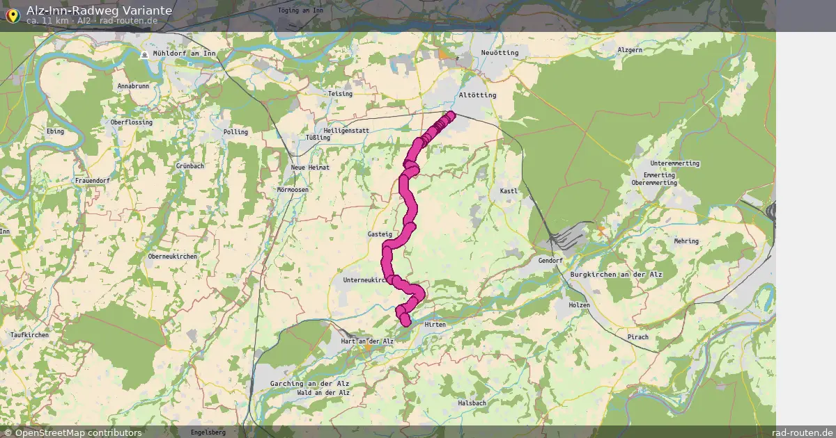Alz-Inn-Radweg Variante (AI2) – Fernradroute auf Rad-Routen.de