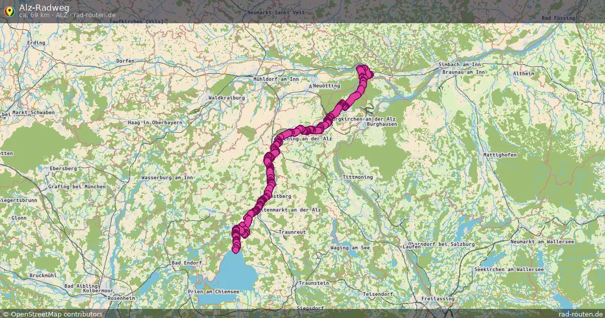 Alz-Radweg (ALZ) – Fernradroute auf Rad-Routen.de