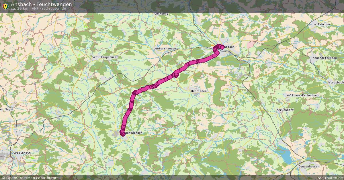 Ansbach - Feuchtwangen (ANF) – Fernradroute auf Rad-Routen.de