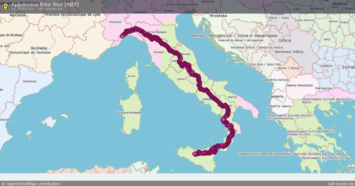 Appennino Bike Tour [ABT] – Fernradroute auf Rad-Routen.de