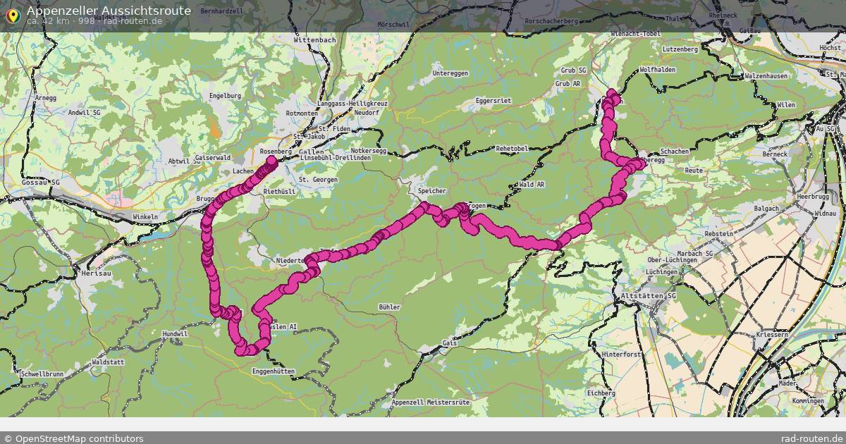 Appenzeller Aussichtsroute (998) – Fernradroute auf Rad-Routen.de