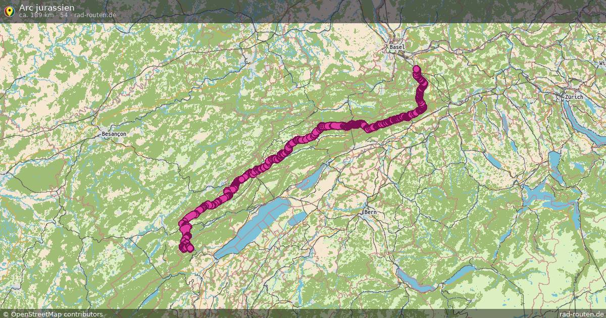 Arc jurassien (54) – Fernradroute auf Rad-Routen.de