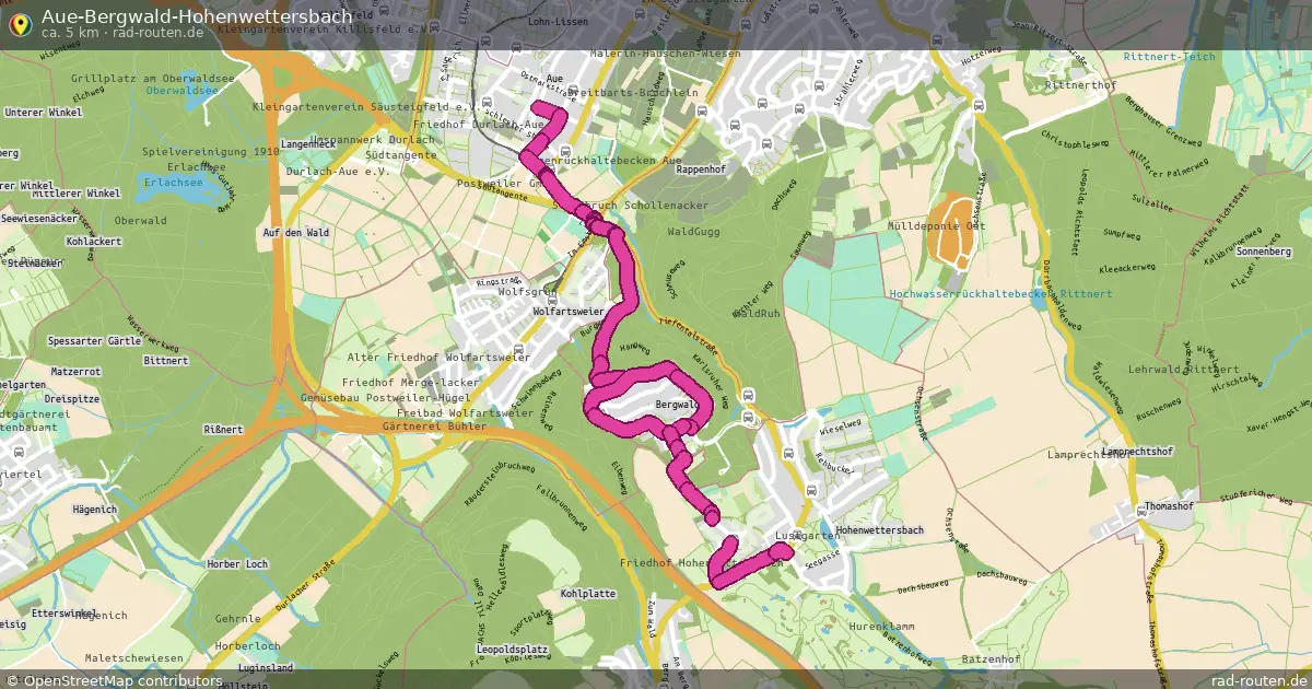 Aue-Bergwald-Hohenwettersbach – Fernradroute auf Rad-Routen.de