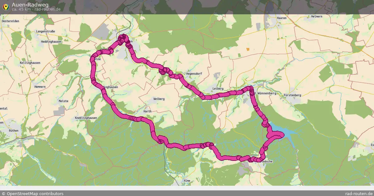 Auen-Radweg – Fernradroute auf Rad-Routen.de