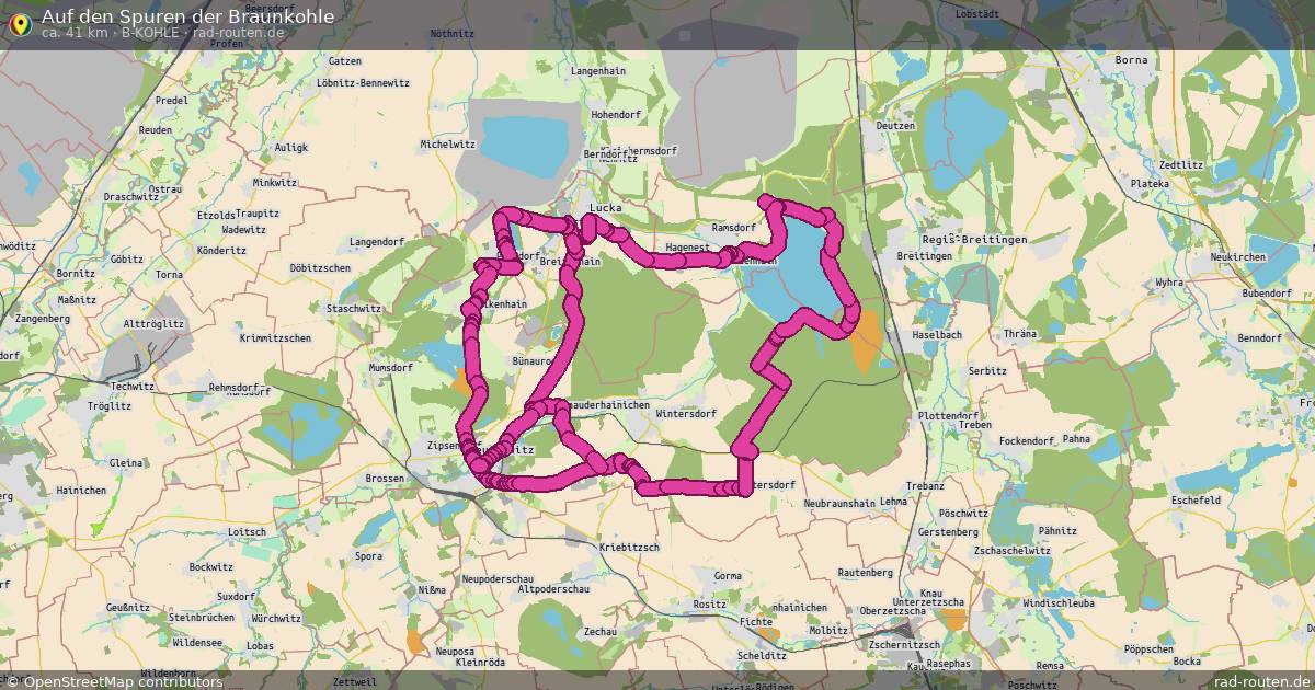 Auf den Spuren der Braunkohle (B-Kohle) – Fernradroute auf Rad-Routen.de