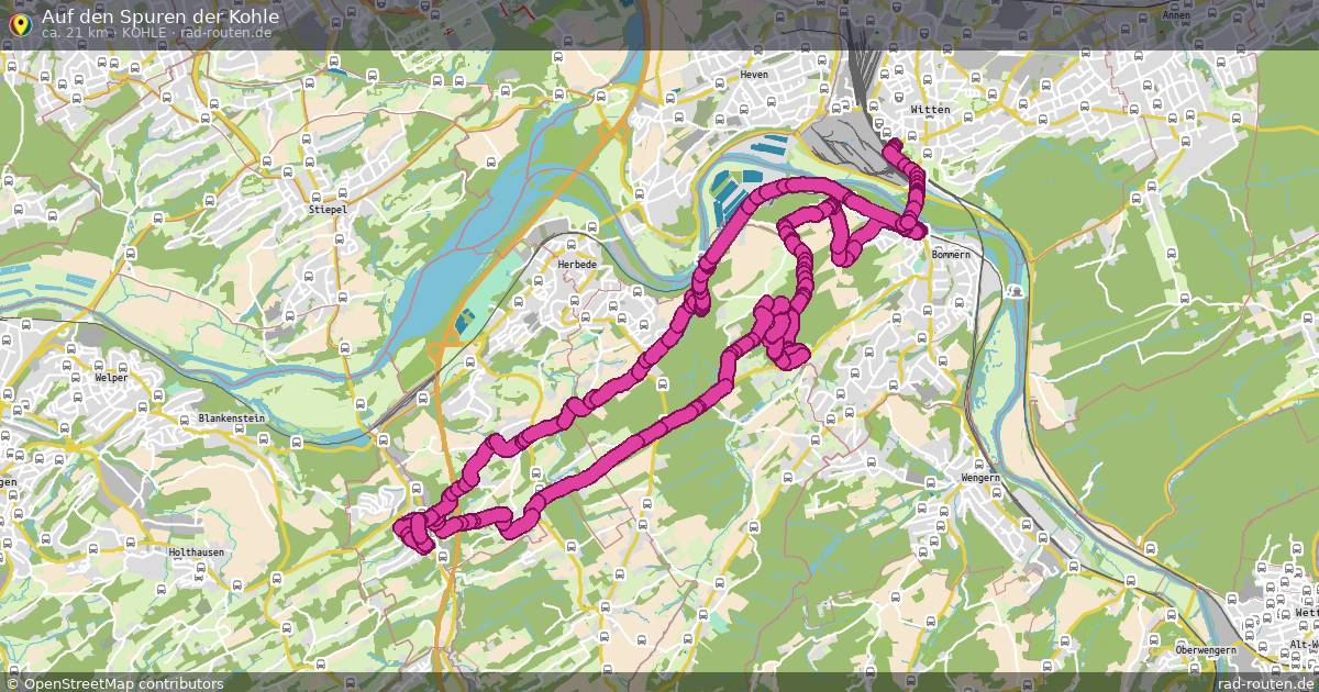 Auf den Spuren der Kohle (KOHLE) – Fernradroute auf Rad-Routen.de