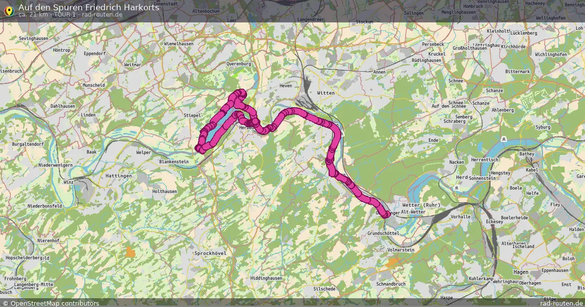 Auf den Spuren Friedrich Harkorts (Tour 1) – Fernradroute auf Rad-Routen.de
