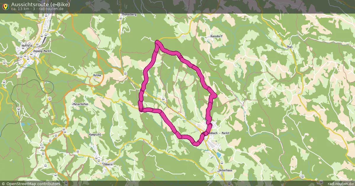 Aussichtsroute (e-Bike) (3) – Fernradroute auf Rad-Routen.de