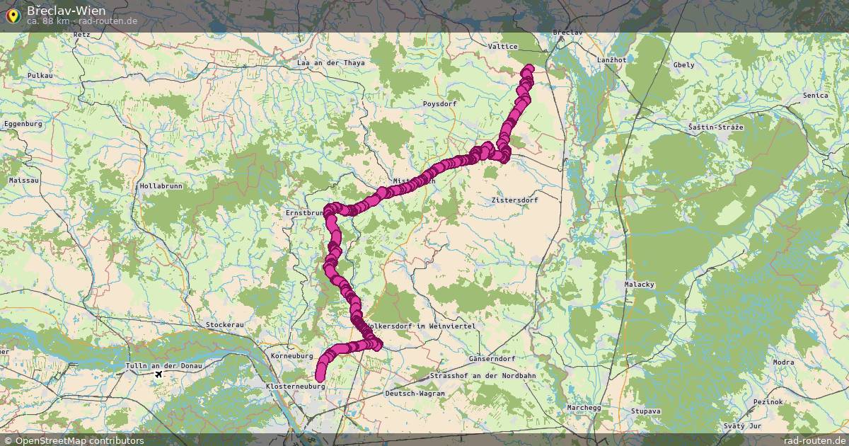 Břeclav-Wien – Fernradroute auf Rad-Routen.de