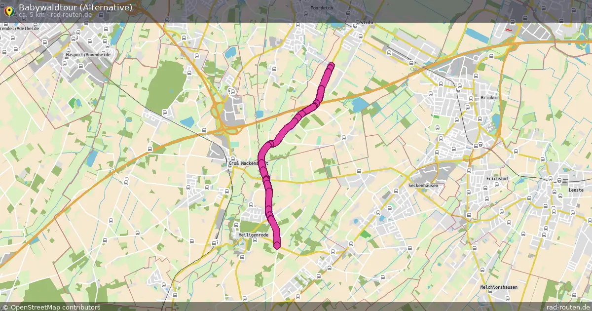 Babywaldtour (Alternative) – Fernradroute auf Rad-Routen.de