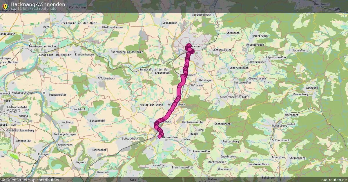 Backnang-Winnenden – Fernradroute auf Rad-Routen.de