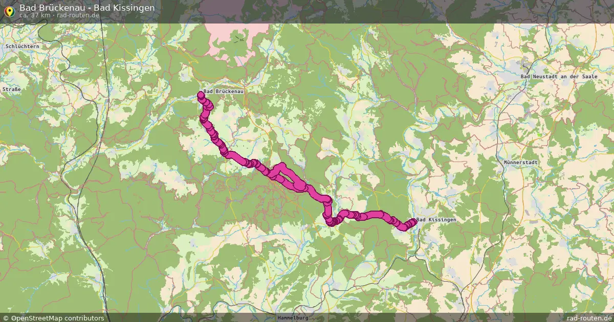 Bad Brückenau - Bad Kissingen – Fernradroute auf Rad-Routen.de