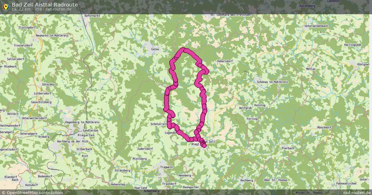 Bad Zell Aisttal Radroute (959) – Fernradroute auf Rad-Routen.de