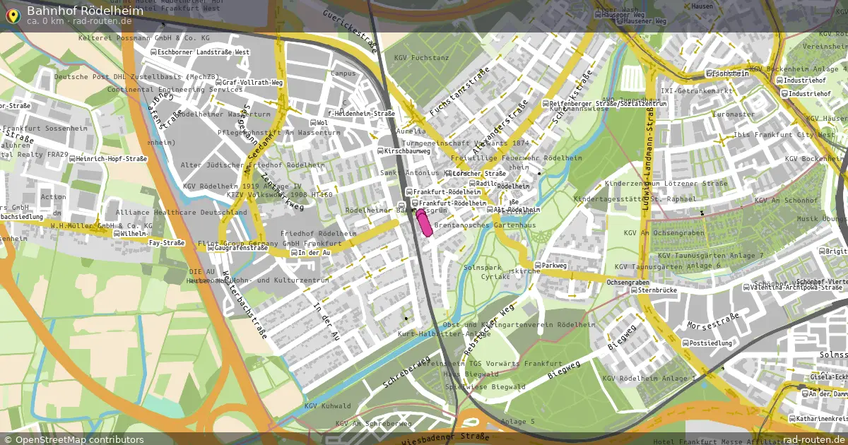 Bahnhof Rödelheim (Rundweg) in Frankfurt am Main – Fernradroute, ca. 0 km auf Rad-Routen.de